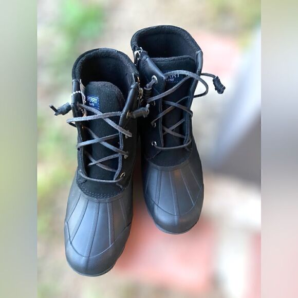 Sperry "Syron Gulf" Duck Boot Lace-up NEW black Size 6 - Picture 5 of 12